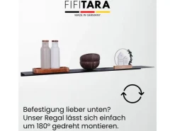 FIFITARA Wandregal 100 Cm Aus Stahl Schwarz Pulverbeschichtet Wandboard Bücherregal Metallregal* Regale Schwarz|Bücherregale