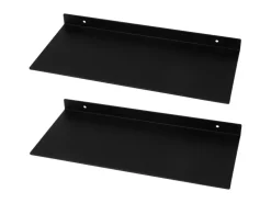 FIFITARA Wandregal 40cm 2er Set Aus Stahl Schwarz Pulverbeschichtet Schweberegal Wandboard Bücherregal Metallregal Mit Dübeln Und Schrauben* Schweberegale|Metallregale