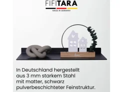 FIFITARA Wandregal 40cm 2er Set Aus Stahl Schwarz Pulverbeschichtet Schweberegal Wandboard Bücherregal Metallregal Mit Dübeln Und Schrauben* Schweberegale|Metallregale
