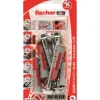 Fischer Dübel DuoPower Ø 10 mm x 50 mm S K 4 Stück mit Sicherheitsschraube* Wandregale