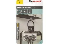 fix-o-moll Magnethaken Neodym 38 mm x Ø 15 mm Silber 2 Stück