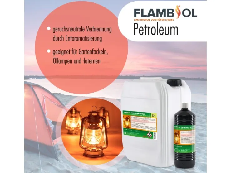 Flambiol Petroleum Heizöl in Flaschen 15 x 1l* Laternen