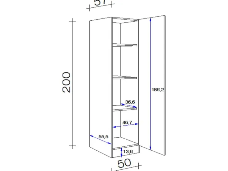 Flex-Well Exclusiv Geschirrschrank Orlando 50cm Kaschmir Glanz-Sonoma Eiche* Schränke