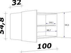 Flex-Well Exclusiv Küchen-Hängeschrank Joelina 100 cm Weiß* Schränke