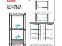 Floordirekt Gitterregal Taranaki Metallregal Entnehmbare Ablagen 75 x 40 x 170 cm* Metallregale
