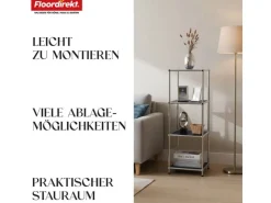 Floordirekt Metallregal Concept Epure MK-005 Verchromt 30 x 30 x 89 cm* Metallregale