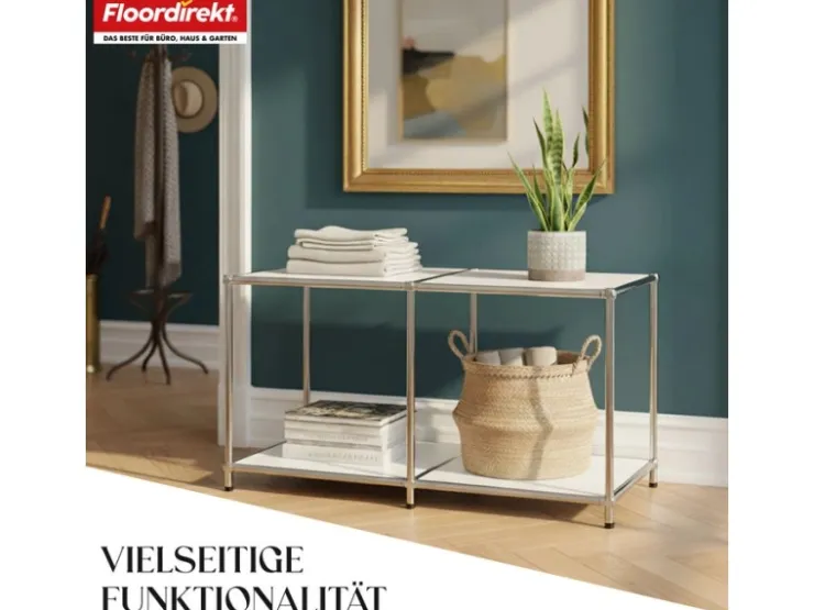 Floordirekt Metallregal Concept Epure MK-016 Sideboard 78 x 40 x 46 cm* Regale Schwarz|Regal Weiß