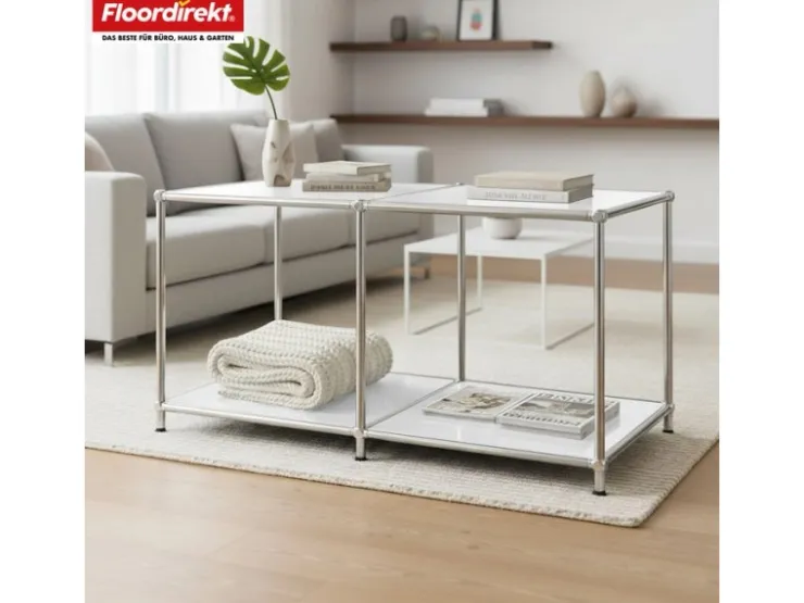 Floordirekt Metallregal Concept Epure MK-016 Sideboard 78 x 40 x 46 cm* Regale Schwarz|Regal Weiß