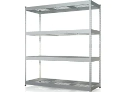 Floordirekt Schwerlastregal Yukon Rivet 4 Böden 180 x 160 x 60 cm* Metallregale|Schwerlastregal