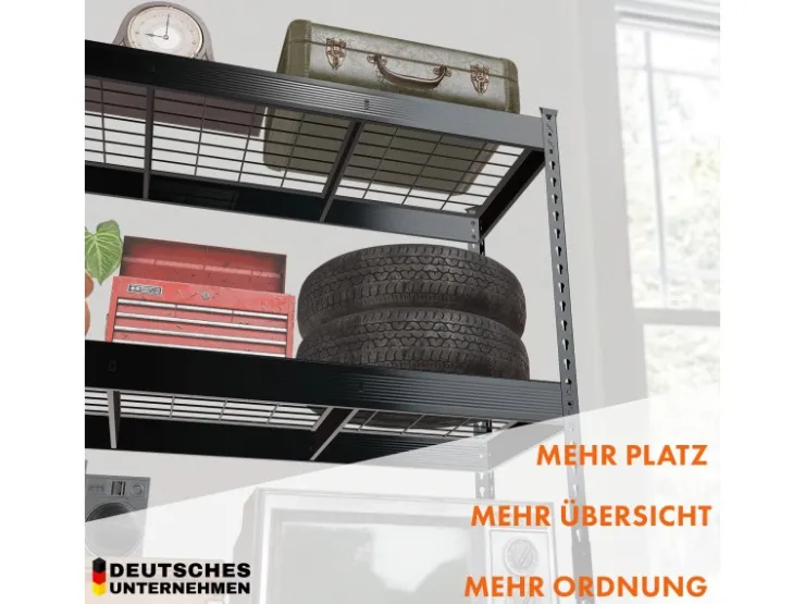 Floordirekt Schwerlastregal Yukon Rivet 4 Böden 180 x 160 x 60 cm* Metallregale|Schwerlastregal