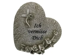 FlowerPower Flower Power Grabdekoration Memoria Herz mit Rosen 2-fach Sortiert