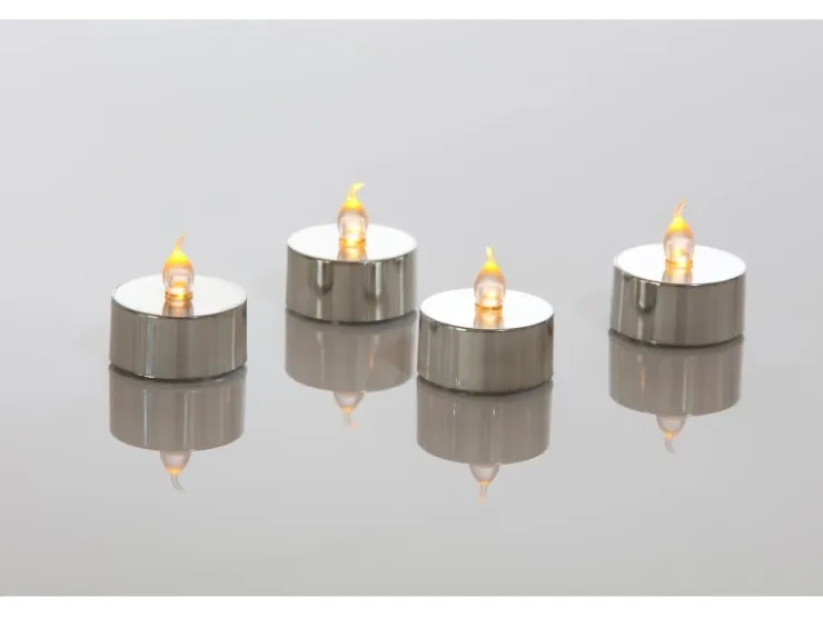 FlowerPower LED Teelichter Riga 4er Set sanft flackernd* Kerzen