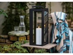 FlowerPower LED-Laterne Lucido Outdoor 48,5 cm x 18 cm x 18 cm Schwarz* Laternen