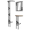 Furn.Design Garderoben-Set 3-teilig Schwarz Metall 130 cm mit Spiegel Kilby* Möbelserien