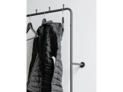 Furn.Design Kompaktgarderobe Schwarz Metall 100 cm mit Spiegel Wick