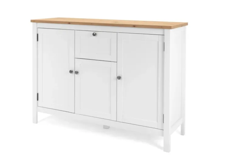 Furn.Design Sideboard Landhaus Weiß Eiche Artisan 120 cm 3-türig Vestland