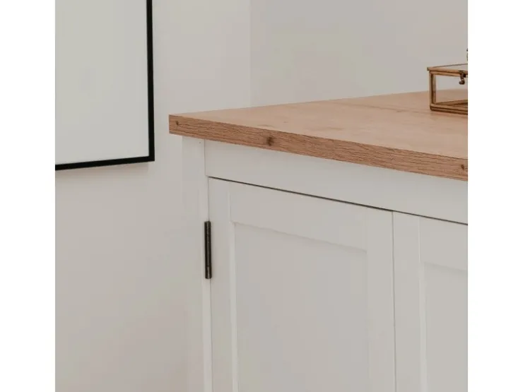 Furn.Design Sideboard Landhaus Weiß Eiche Artisan 120 cm 3-türig Vestland