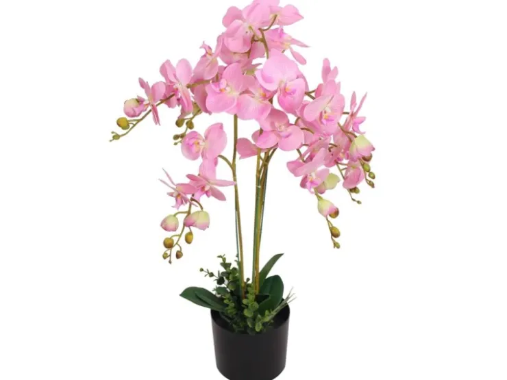 furnicato Künstliche Orchidee mit Topf 75 cm Rosa* Kunstpflanzen