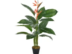 furnicato Künstliche Pflanze Strelitzia mit Topf Rot 100 cm* Kunstpflanzen
