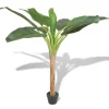 furnicato Künstlicher Bananenbaum mit Topf 150 cm Grün* Kunstpflanzen