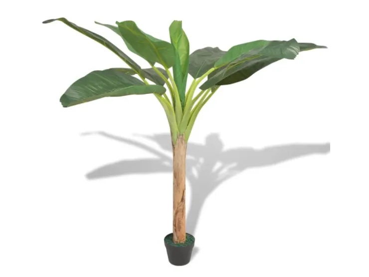 furnicato Künstlicher Bananenbaum mit Topf 150 cm Grün* Kunstpflanzen