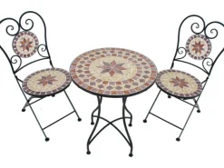 Garden Pleasure Balkon-Set Mosaik Amarillo 3-teilig Braun
