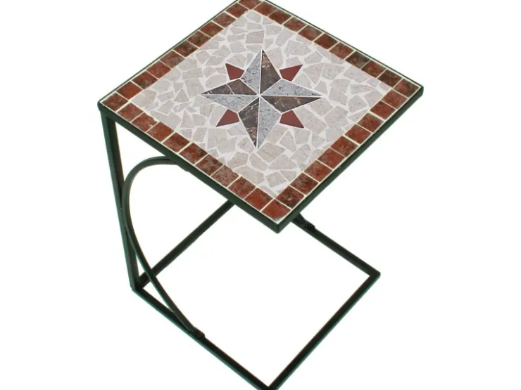 Garden Pleasure Gartentisch AMARILLO Quadratisch Braun-Grau 35 cm x 35 cm* Mosaik