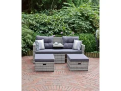 Garden Pleasure Lounge-Sofa Valletta 180 cm x 86 cm x 133 cm Grau* Sofas