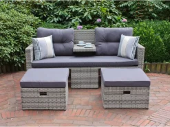 Garden Pleasure Lounge-Sofa Valletta 180 cm x 86 cm x 133 cm Grau* Sofas