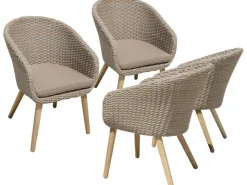 Garden Pleasure Stuhl Visalia 4er-Set Grau FSC®* Stühle