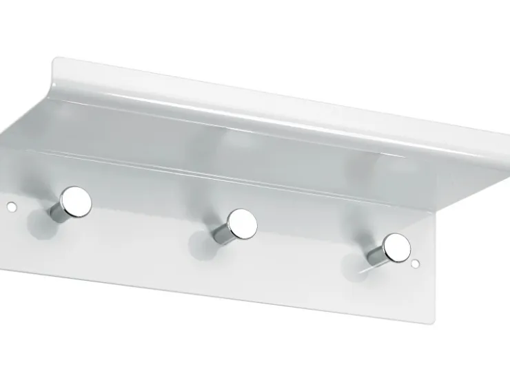 Hettich Garderobe mit Ablage Metall Weiss 3 Haken* Garderoben
