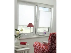 Gardinia Gardina Easy Fix Plissee mit 2 Bedienschienen Weiß 90 cm x 210 cm