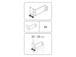 Gardinia Adapter für Spannvitrage Weiß 2-er Pack* Vitragestangen