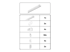 Gardinia Aluminium-Vorhangschienen-Set Lara 2-läufig Weiß 140 - 225 cm* Gardinenschienen