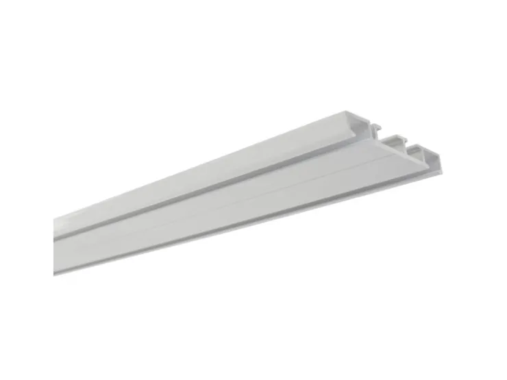 Gardinia Aluminium-Vorhangschiene 2-läufig Weiß 200 cm* Gardinenschienen