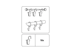 Gardinia Clipshaken Silber-Matt 10-er Pack* Vorhänge|Gardinen