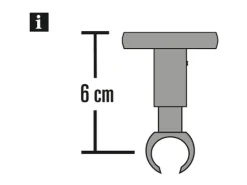 Gardinia Deckenträger Chicago für Ø 20 mm Weiß 6 cm