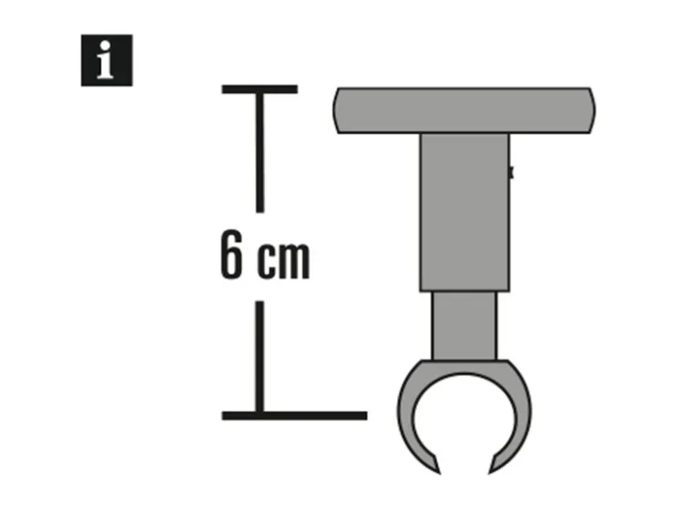 Gardinia Deckenträger Chicago für Ø 20 mm Weiß 6 cm