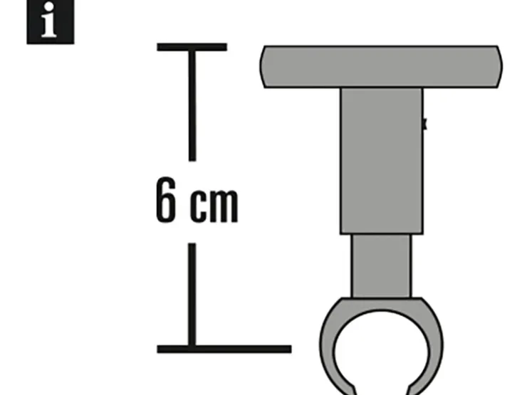 Gardinia Deckenträger Chicago für Ø 20 mm Titan 21 cm x 10 cm