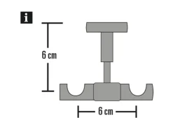 Gardinia Deckenträger Europa für Ø 19 mm -Satin 6 cm* Vorhänge|Gardinen