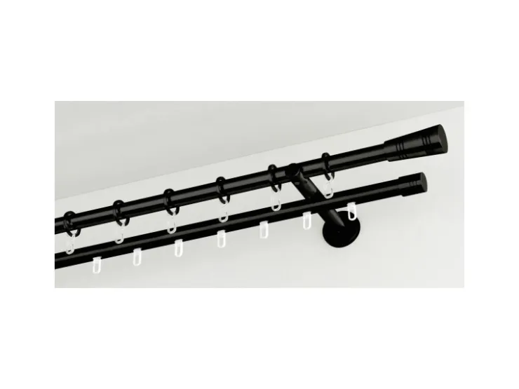 Gardinia Doppel-Kombiträger Chicago für Ø 20 mm offen 8 cm / 6 cm* Vorhänge|Seilspanngarnituren