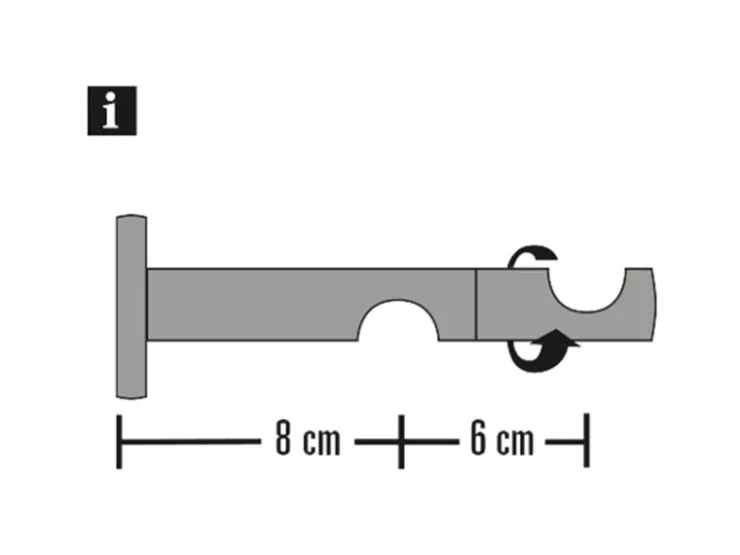 Gardinia Doppel-Kombiträger Chicago für Ø 20 mm offen 8 cm / 6 cm* Vorhänge|Seilspanngarnituren