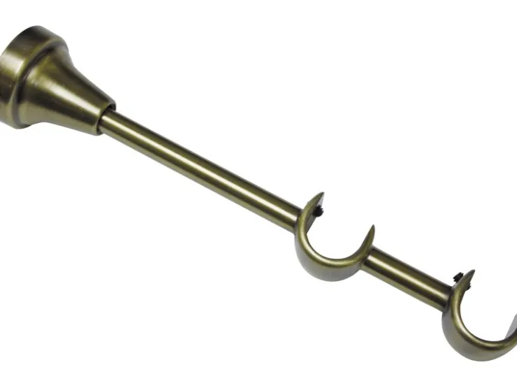 Gardinia Doppelträger offen Messing-Antik 14 cm / 6 cm* Vorhänge|Gardinen