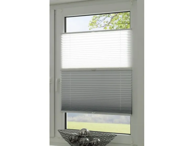 Gardinia Easy Fix Plissee Tag und Nacht Weiß 60 cm x 130 cm* Plissees
