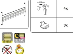Gardinia Easy Fix Plissee Tag und Nacht Weiß 90 cm x 210 cm