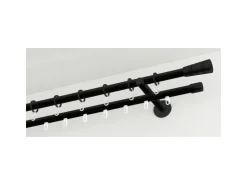Gardinia Endstück Chicago Zylinder für Ø 20 mm Schwarz-Matt 2-er Pack