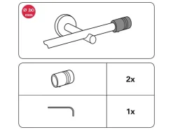 Gardinia Endstück Chicago Zylinder für Ø 20 mm optik 2-er Pack