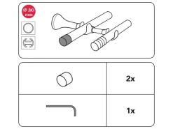 Gardinia Endstück Chicago Kappe für Ø 20 mm Schwarz-Matt 2-er Pack* Seilspanngarnituren