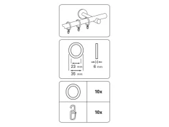 Gardinia Gardinenringe für Vitrage- und Caféhausstangen -Matt 10-er Pack