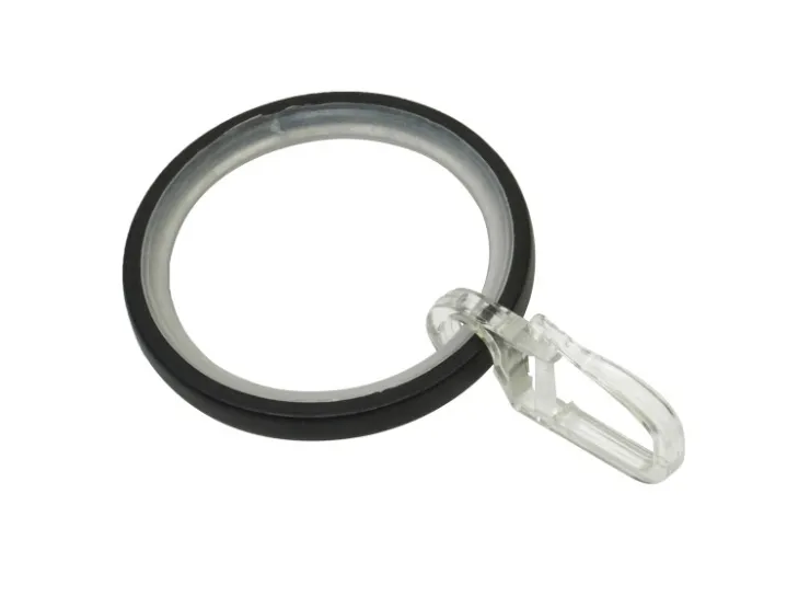 Gardinia Gardinenringe-Set Denver für Ø 25 mm Schwarz Matt 10-teilig* Gardinenstangen